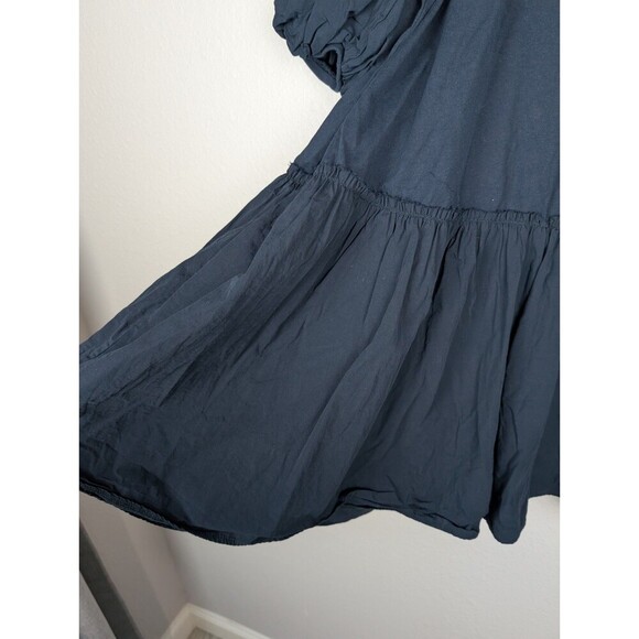 Zara Mini Dress in Dark Blue Size Large Balloon Sleeves Contemporary 139 - Picture 5 of 8